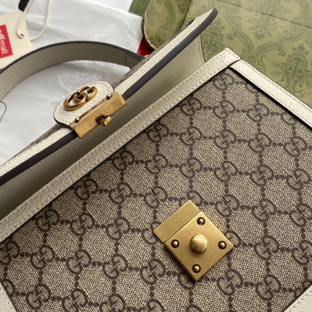 Gucci Ophidia 25cm Bag Ebony White Canvas Leather 239794 mysite