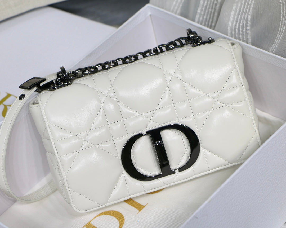SMALL CARO BAG 20 WHITE CALFSKIN BLACK HARDWARE mysite