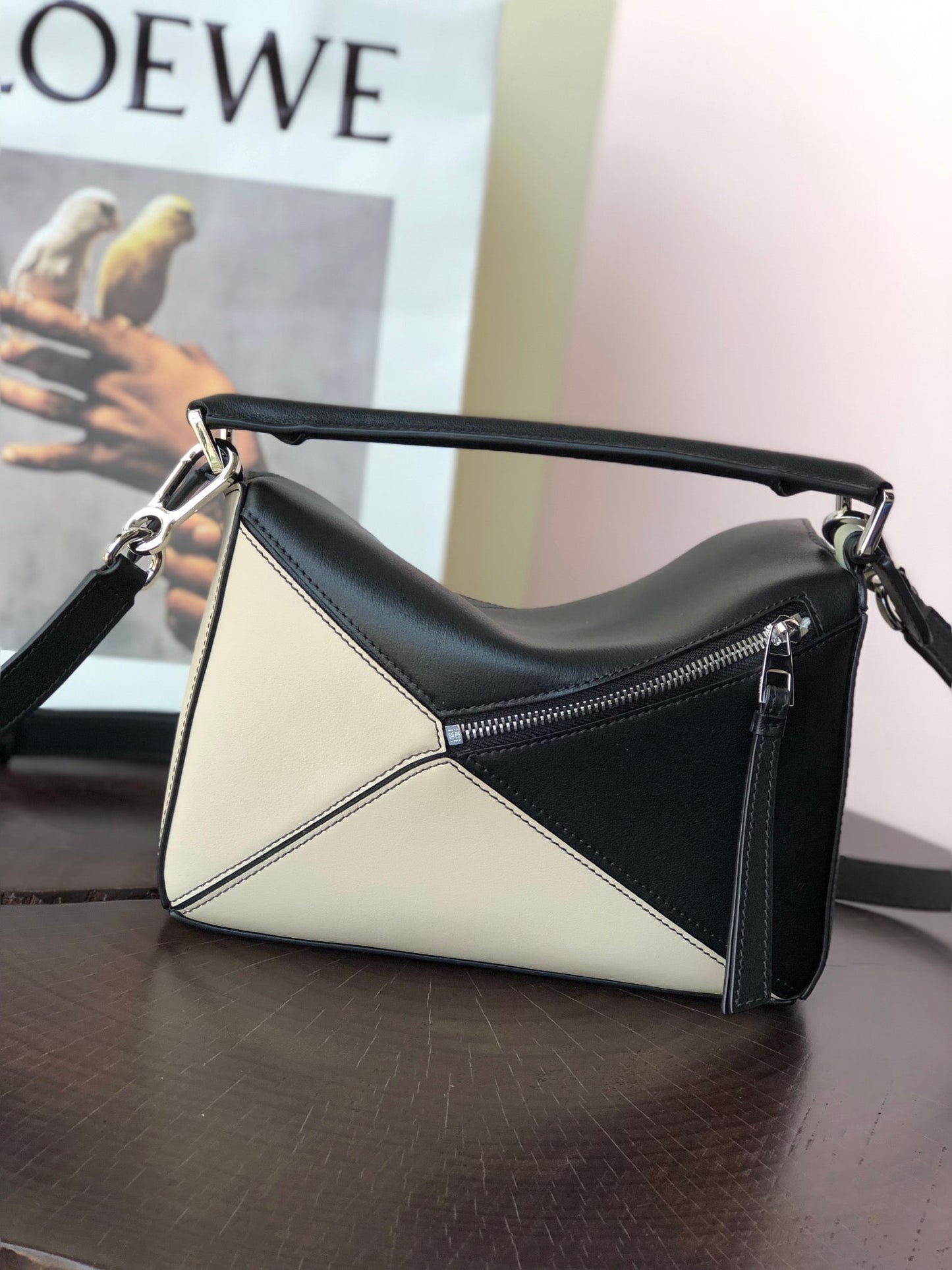 LOE MINI PUZZLE 18 BAG IN BLACK MIX WHITE CALFSKIN mysite