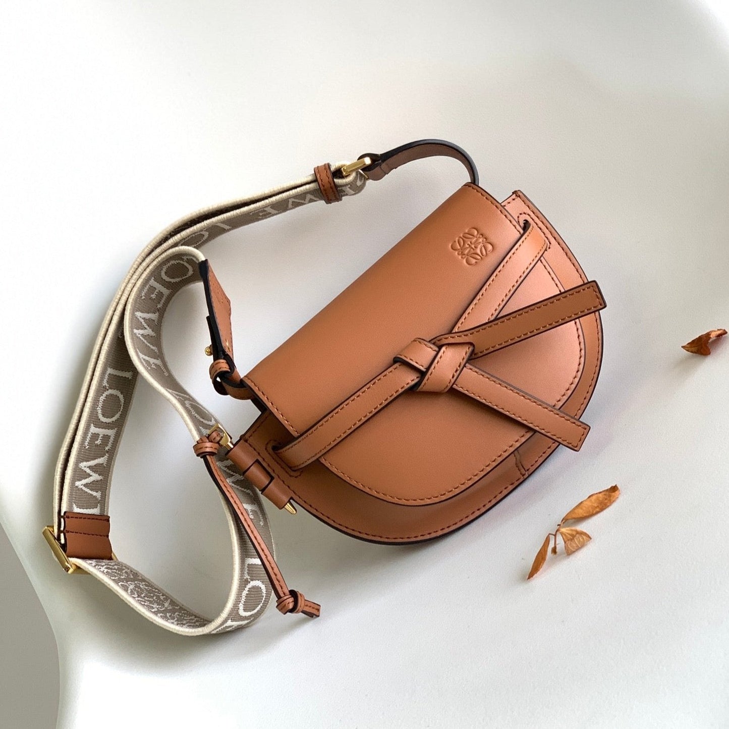 Mini Gate Dual Bag 21cm Tan Calfskin mysite