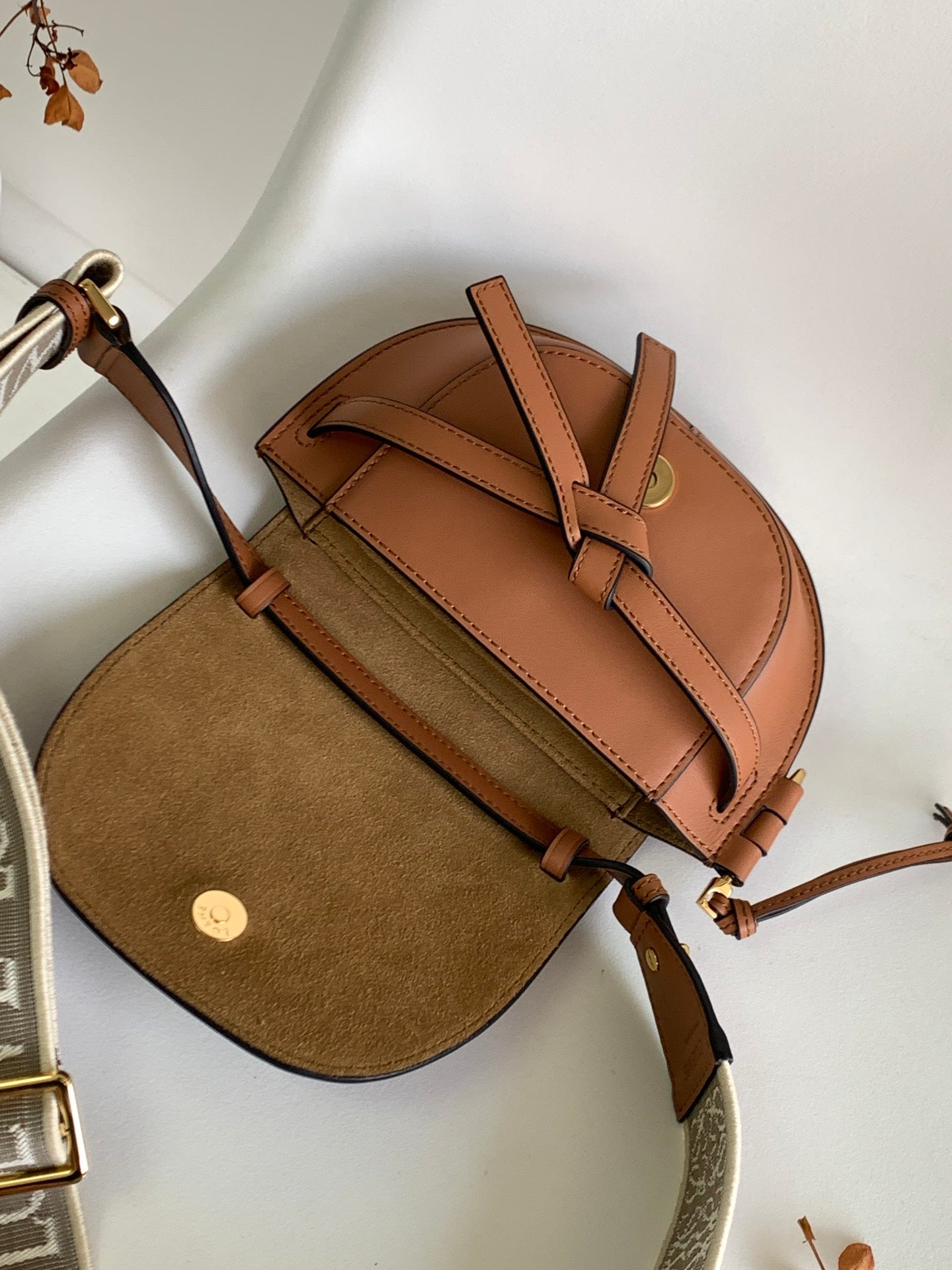 Mini Gate Dual Bag 21cm Tan Calfskin mysite