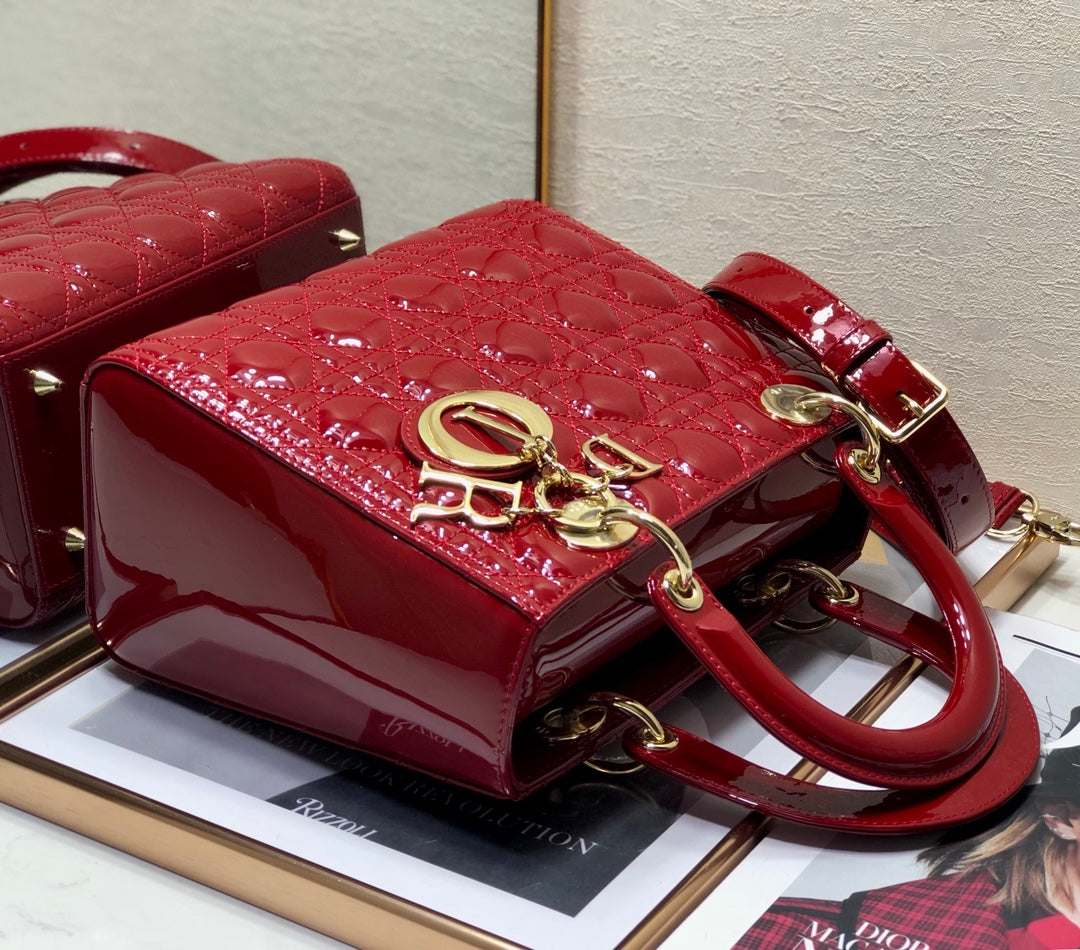 medium lady 24 dark red patent calfskin mysite