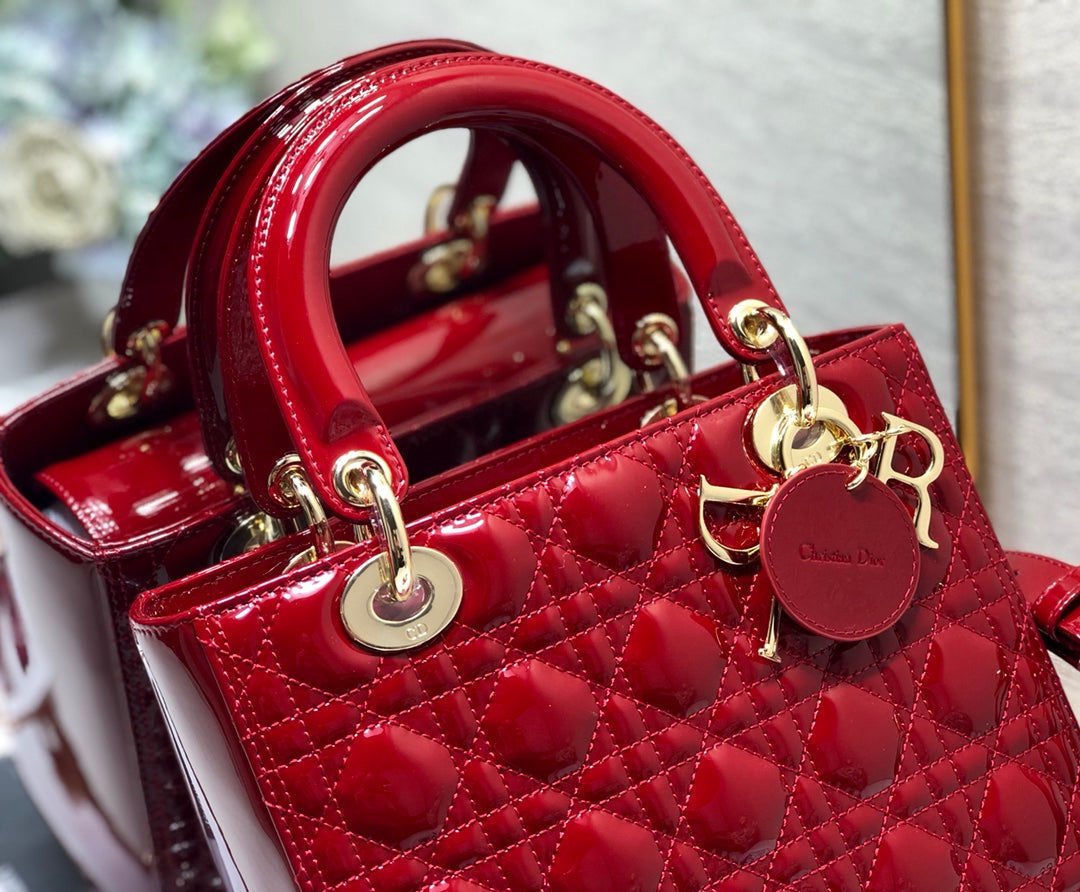 medium lady 24 dark red patent calfskin mysite