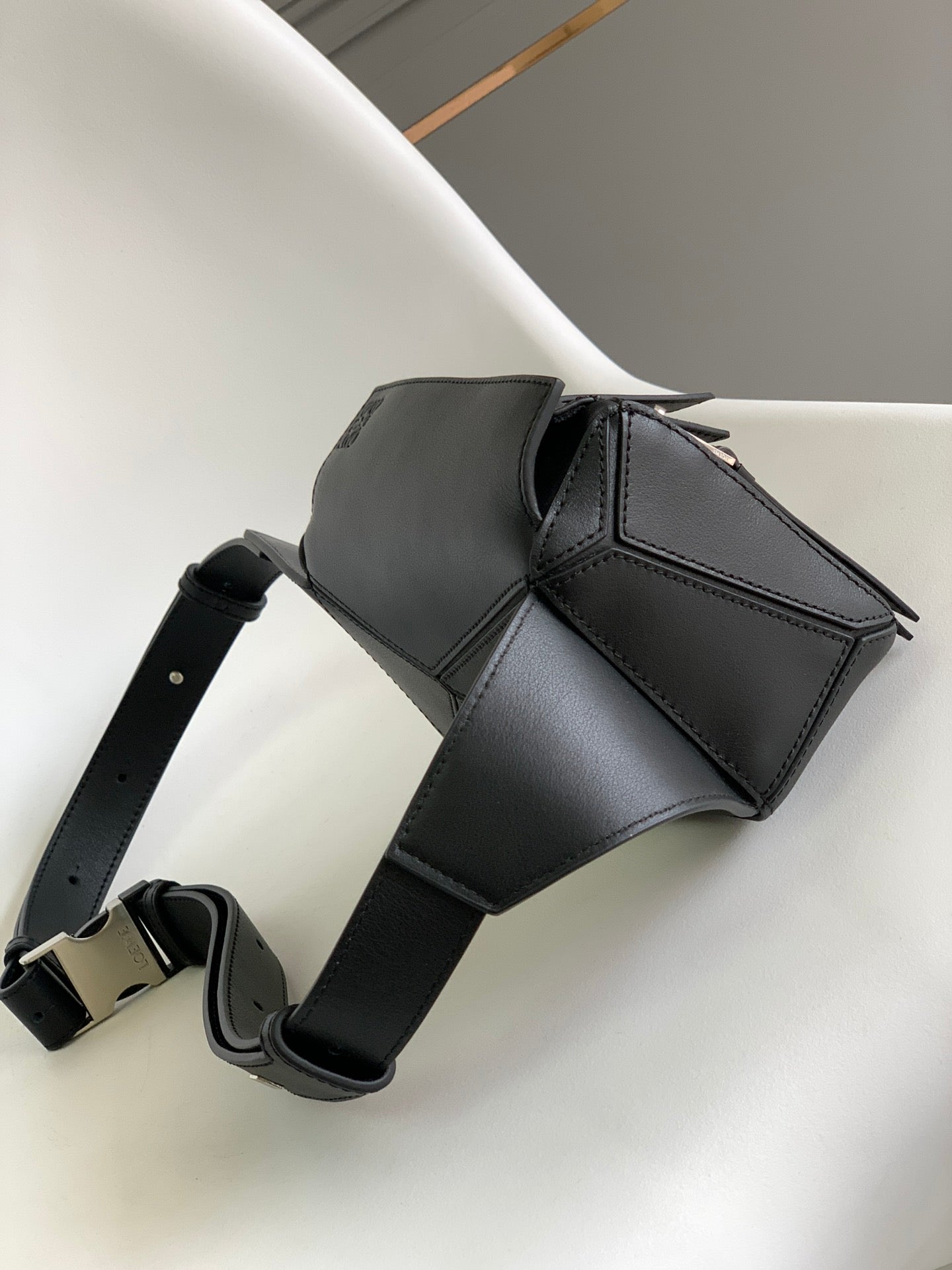Loew Puzzle Small 18cm Black Leather Belt Bag mysite