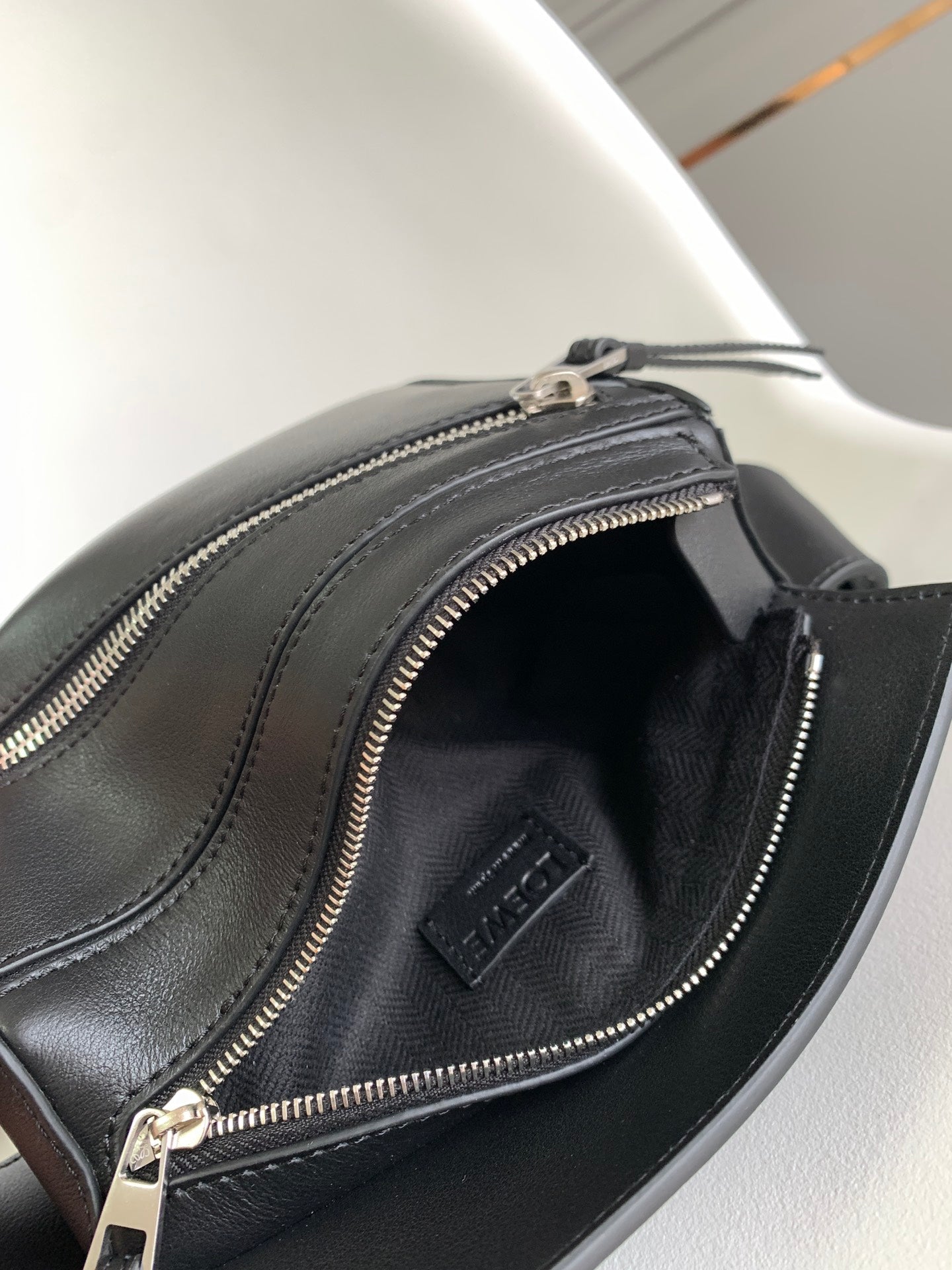 Loew Puzzle Small 18cm Black Leather Belt Bag mysite