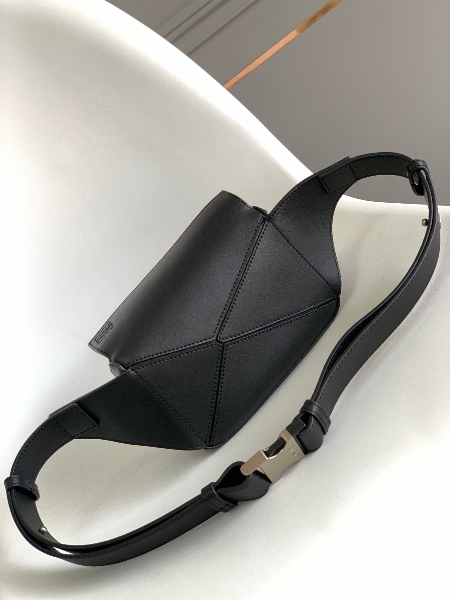 Loew Puzzle Small 18cm Black Leather Belt Bag mysite
