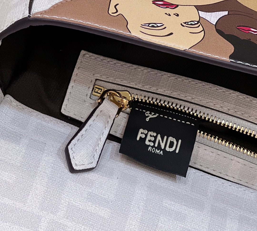 FENDI 27 BAGUETTE BAG IN WHITE CALFSKIN ATTACH STICKER GOLD HARDWARE mysite