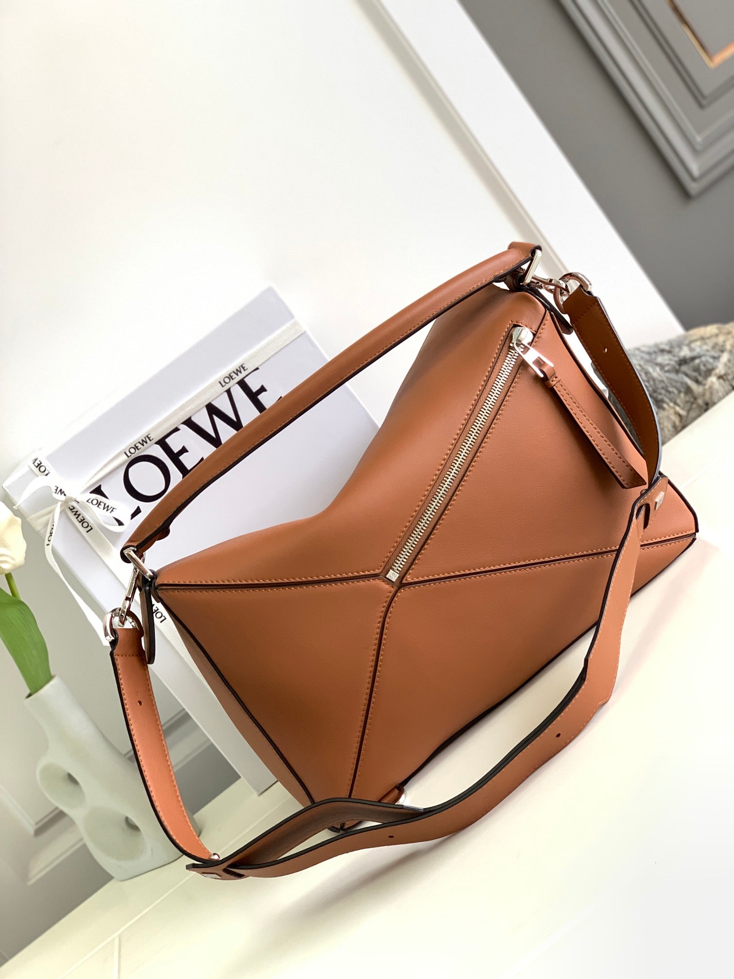 LOE PUZZLE LARGE 35 BAG IN BRONZE BROWN CALFSKIN mysite