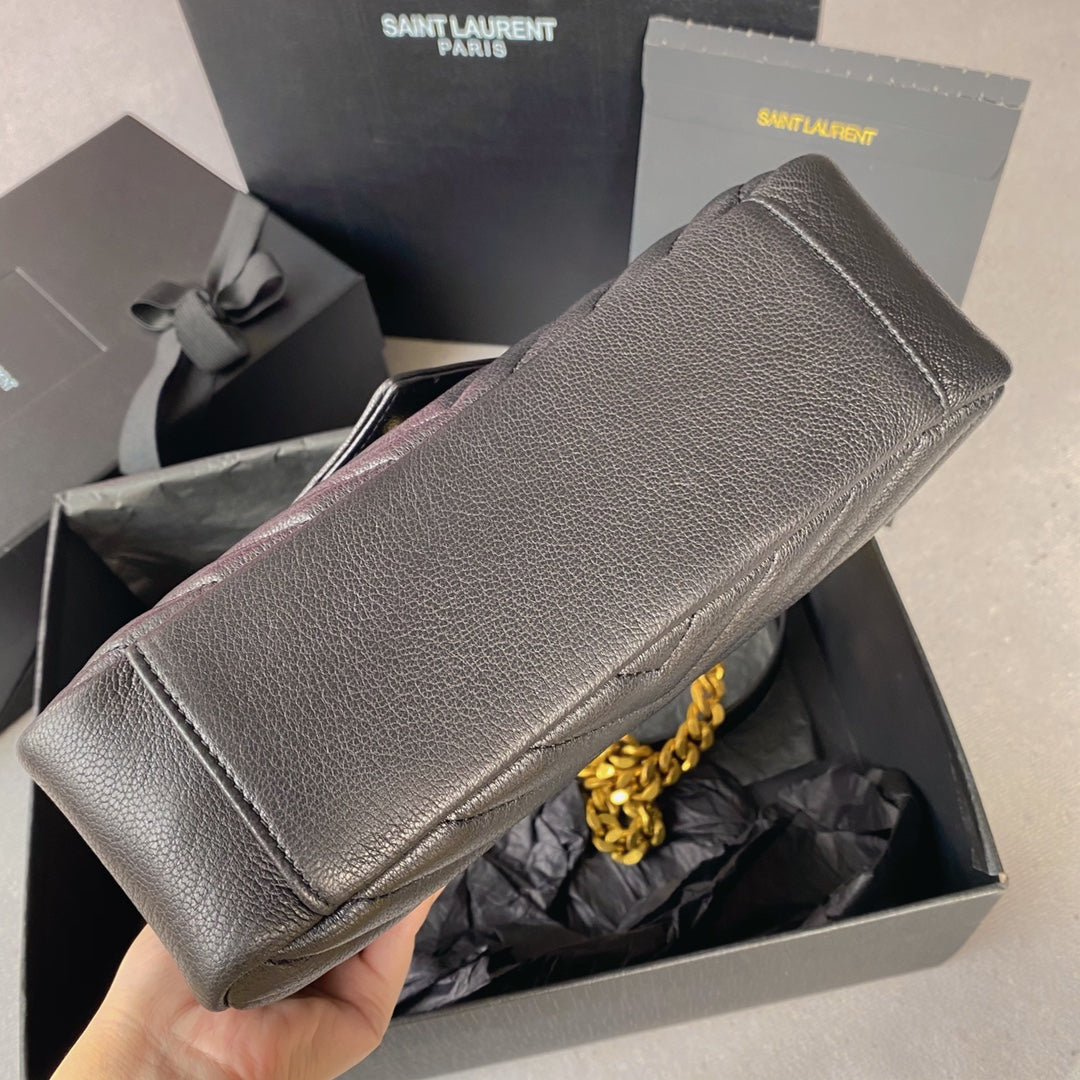 COLLEGE MEDIUM 24 IN BLACK LAMBSKIN GOLD HARDWARE mysite