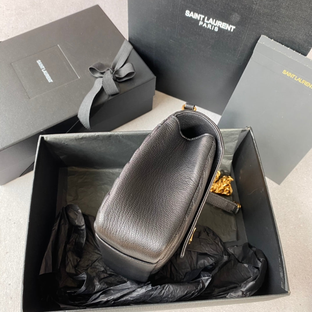 COLLEGE MEDIUM 24 IN BLACK LAMBSKIN GOLD HARDWARE mysite