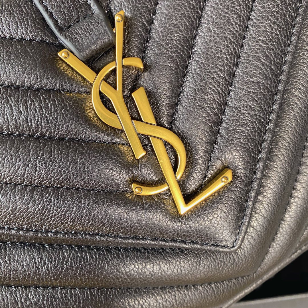 COLLEGE MEDIUM 24 IN BLACK LAMBSKIN GOLD HARDWARE mysite