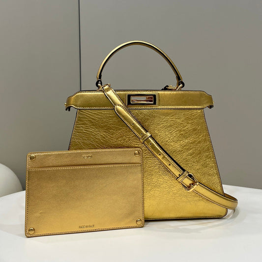 PEEKABOO ISEEU 33 IN GOLD METALLIC CALFSKIN GOLD HARDWARE mysite