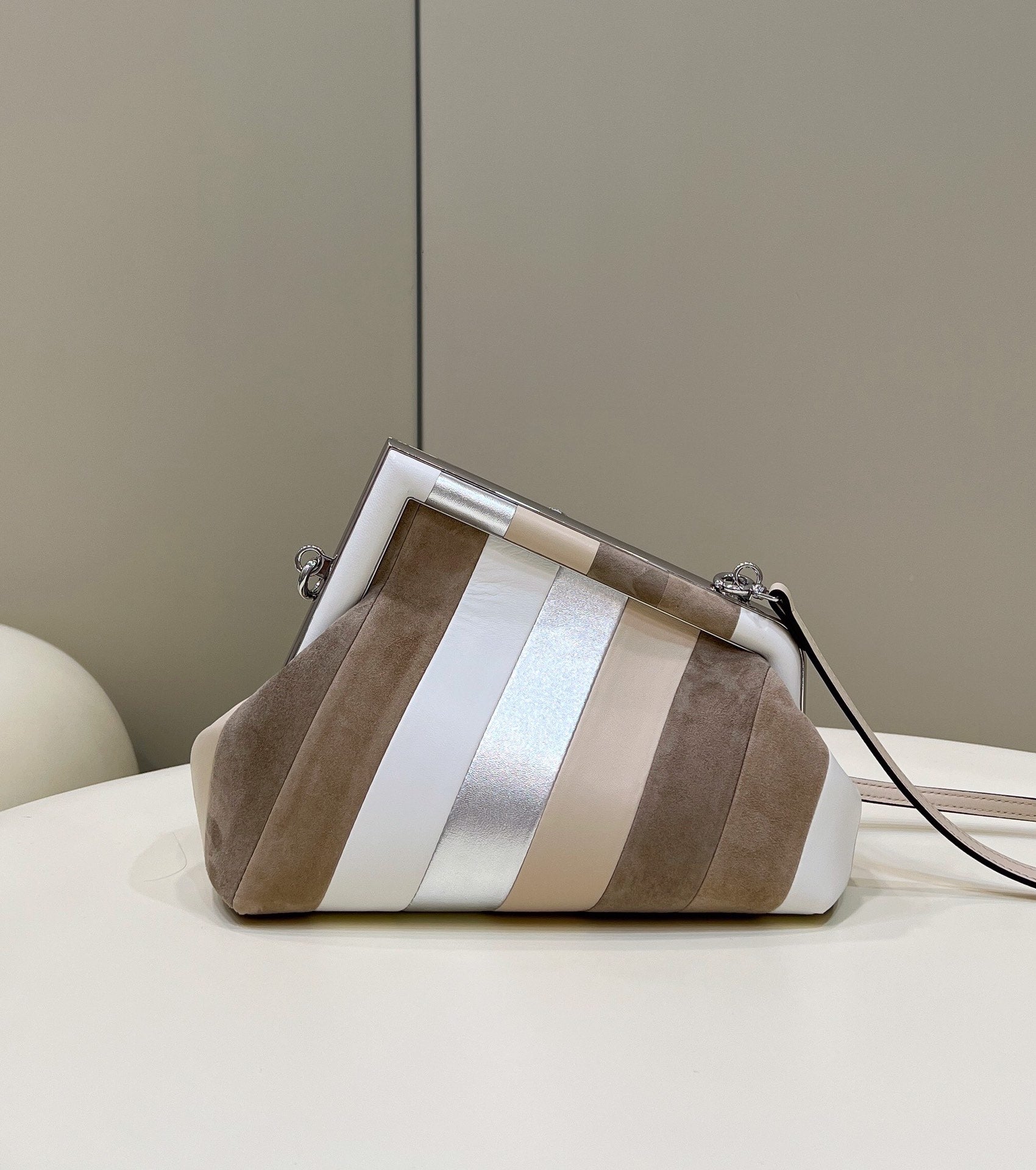 FENDI FIRST SMALL 26 IN COLORFUL SUEDE AND CALFSKIN WITH SILVER HARDWARE mysite