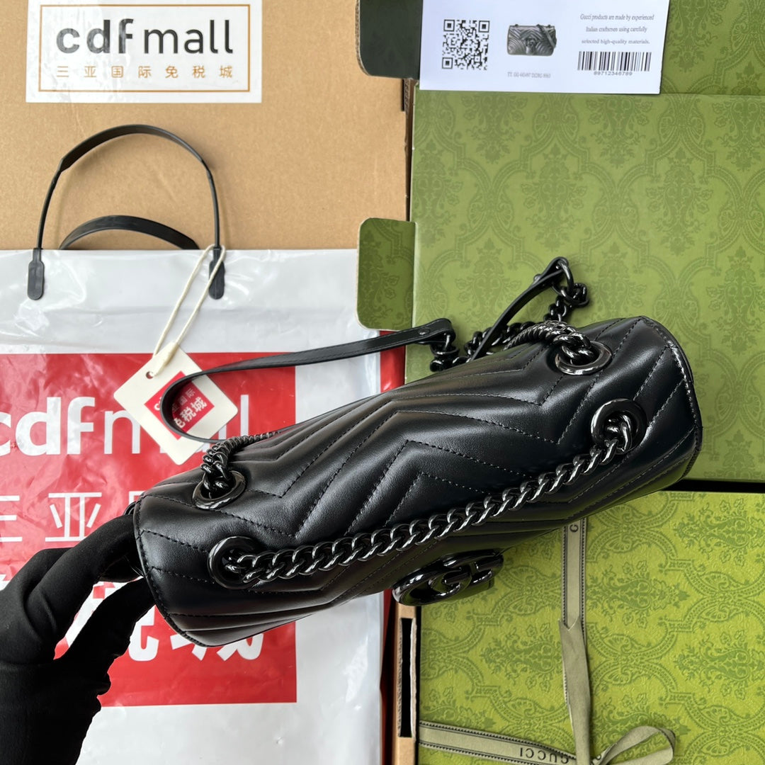 gg marmont 26cm all black calfskin mysite