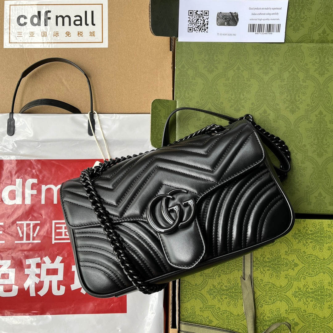 gg marmont 26cm all black calfskin mysite