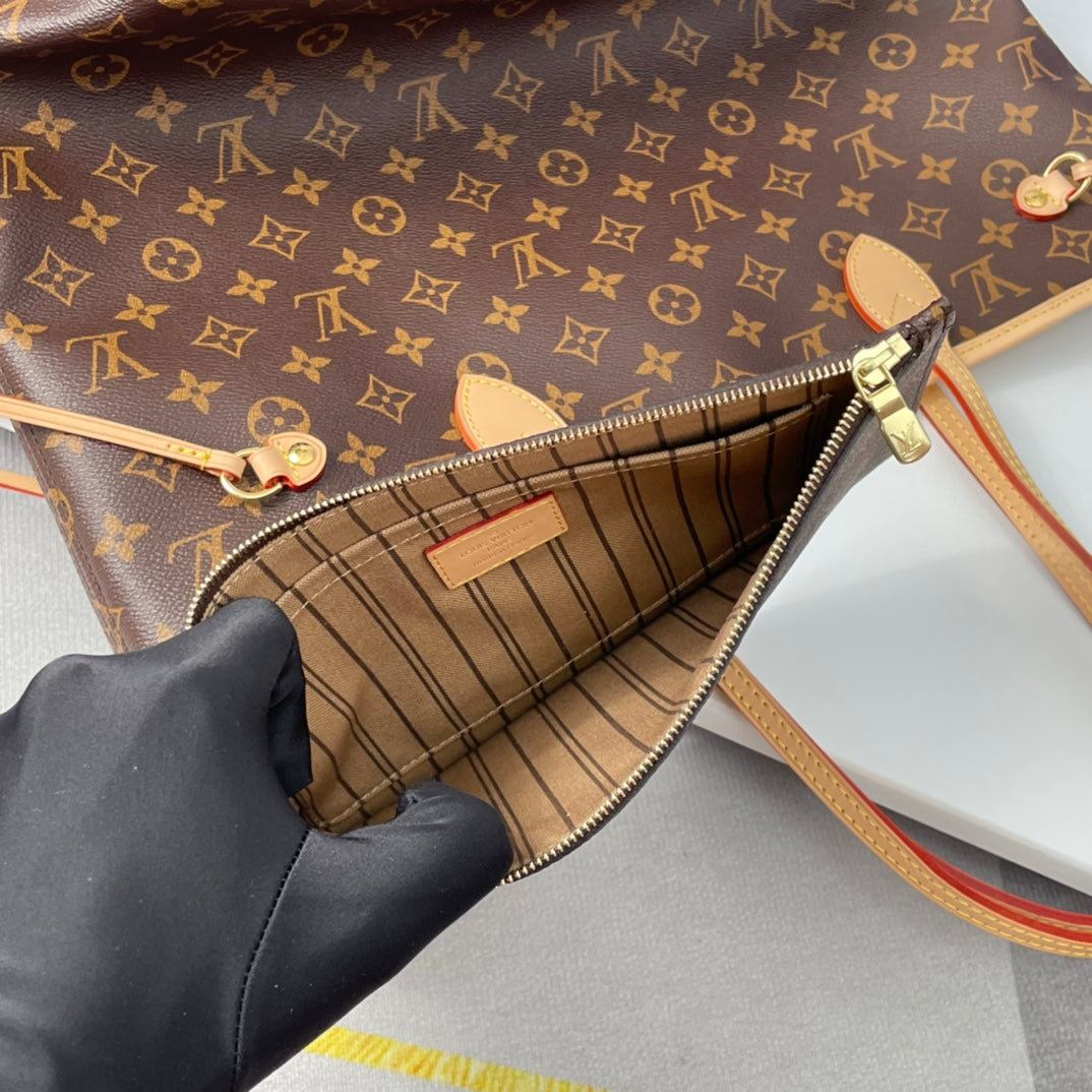 NEVERFULL MM 32 BROWN BEIGE MONOGRAM CANVAS mysite