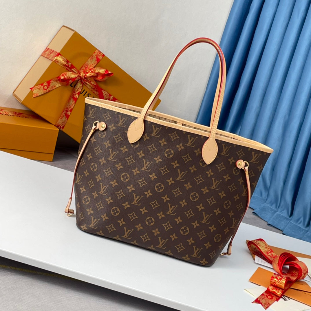 NEVERFULL MM 32 BROWN BEIGE MONOGRAM CANVAS mysite