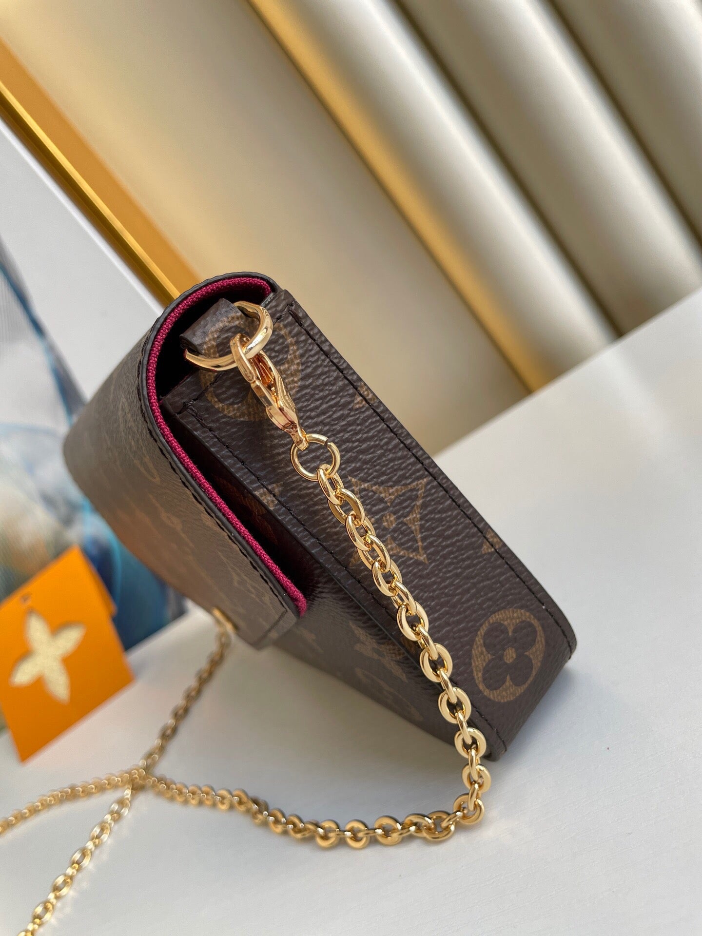 FÉLICIE POCHETTE 21 IN BROWN MONOGRAM CANVAS GOLD HARDWARE mysite