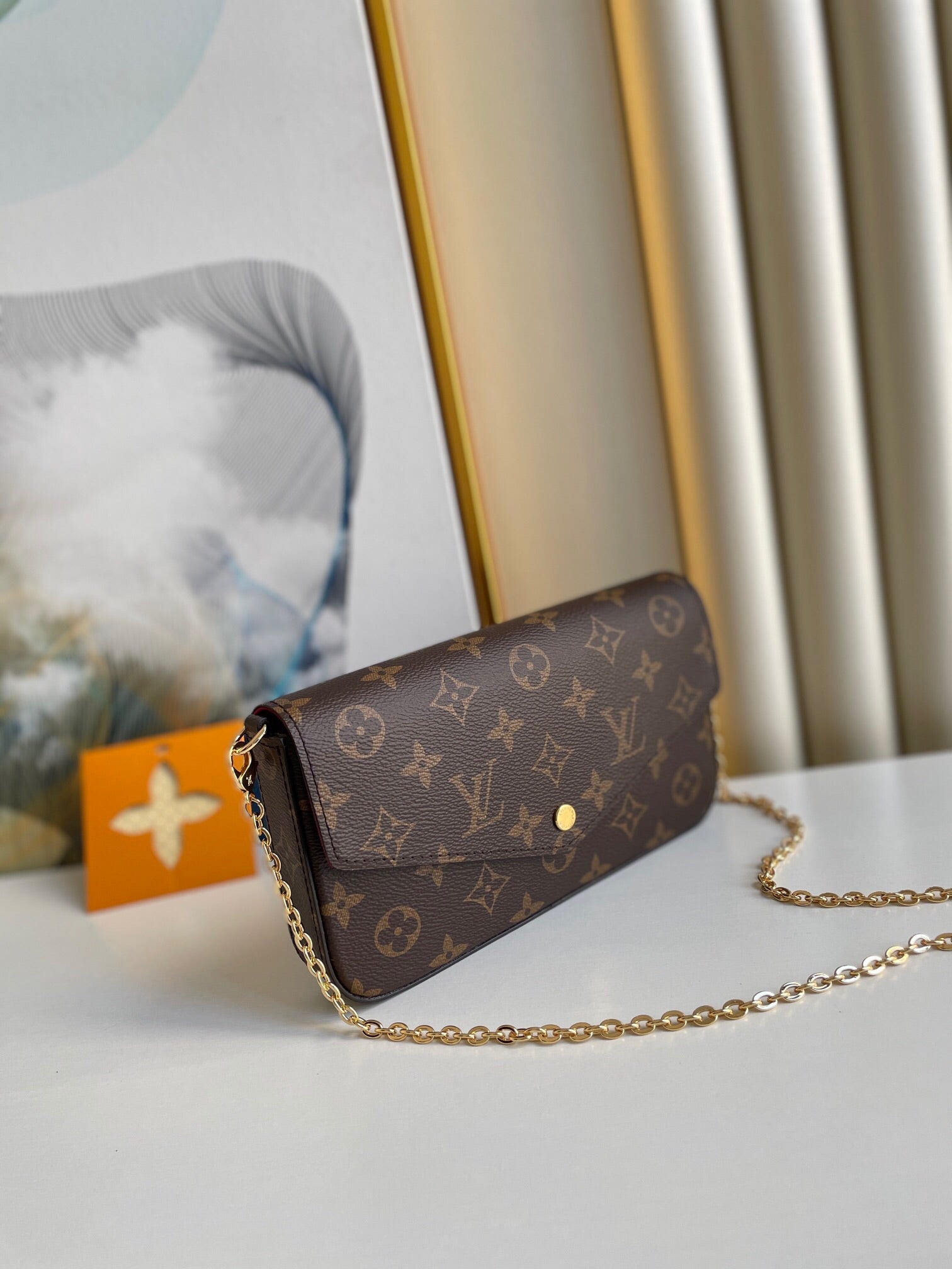 FÉLICIE POCHETTE 21 IN BROWN MONOGRAM CANVAS GOLD HARDWARE mysite