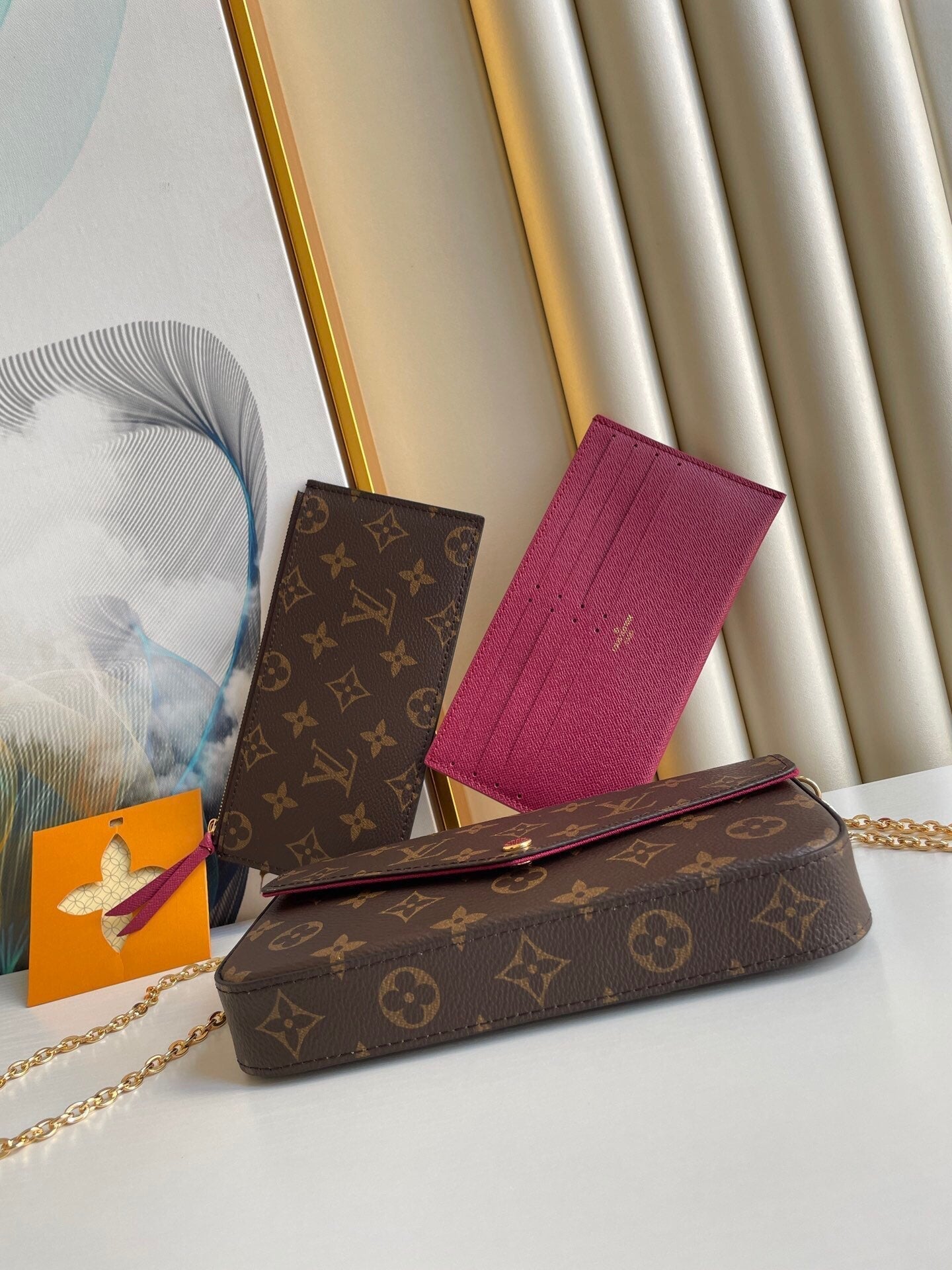 FÉLICIE POCHETTE 21 IN BROWN MONOGRAM CANVAS GOLD HARDWARE mysite