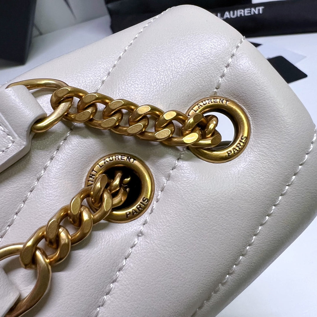 LOULOU SMALL 25 IN WHITE LAMBSKIN GOLD HARDWARE mysite