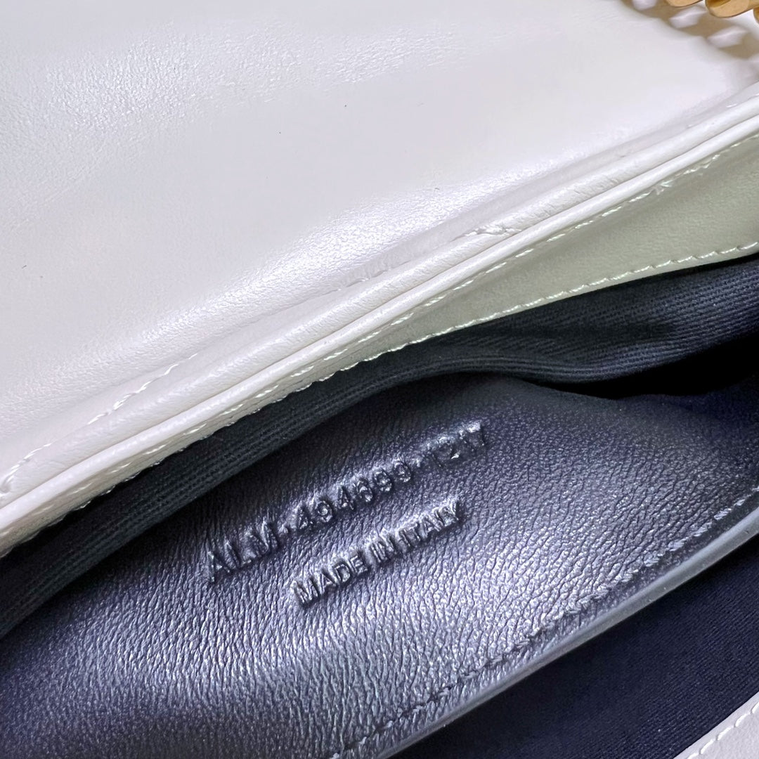 LOULOU SMALL 25 IN WHITE LAMBSKIN GOLD HARDWARE mysite