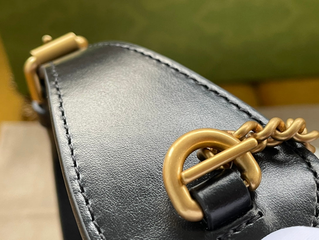 Gucci Marmont 21cm Shoulder Bag Black Leather 333535 mysite