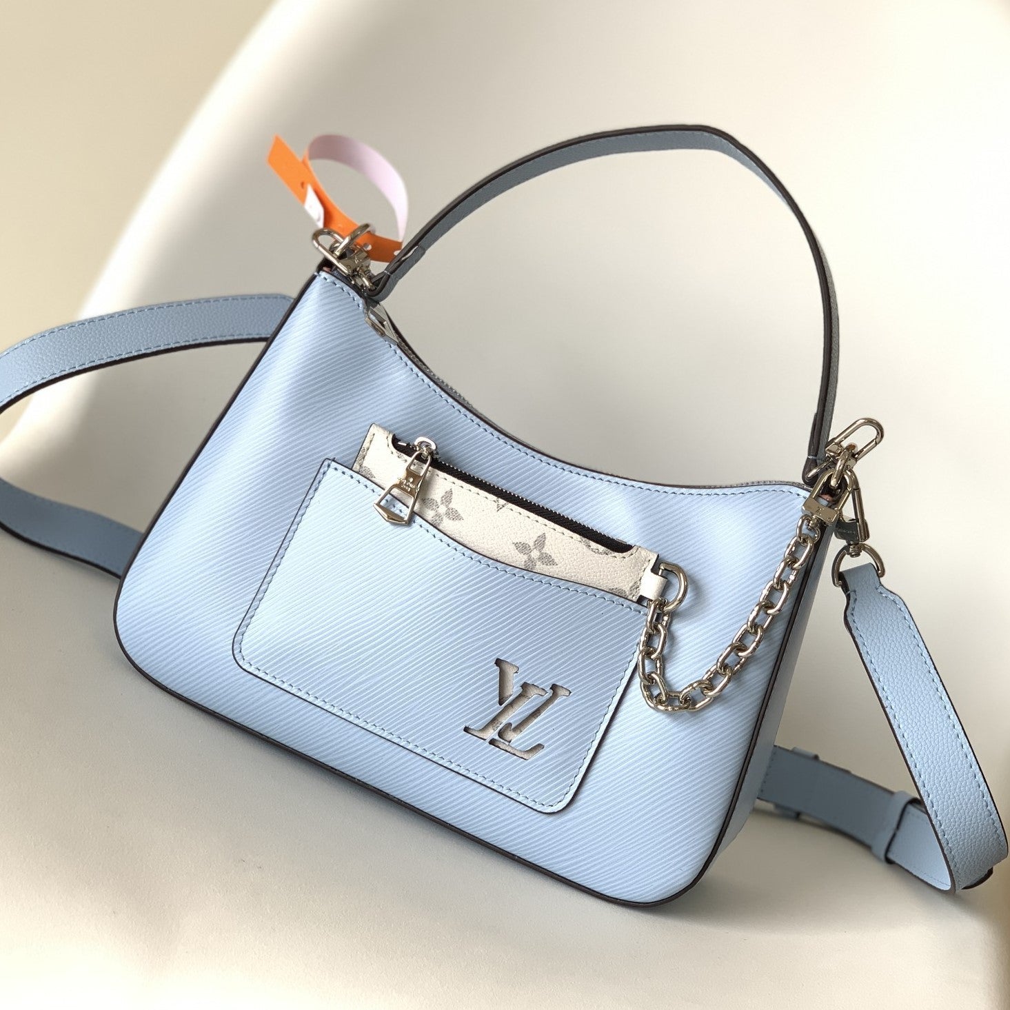 LV Marelle 25cm Blue Epi Grain Cowhide Metal HW mysite