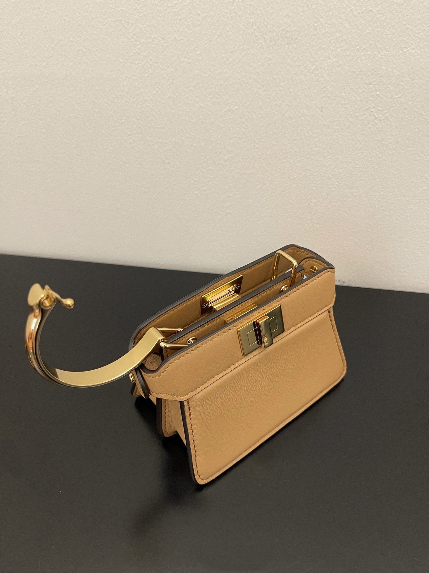 FENDI PEEKABOO ISEEU MICRO 12 BAG IN COPPER BROWN CALFSKIN WITH GOLD HARDWARE mysite