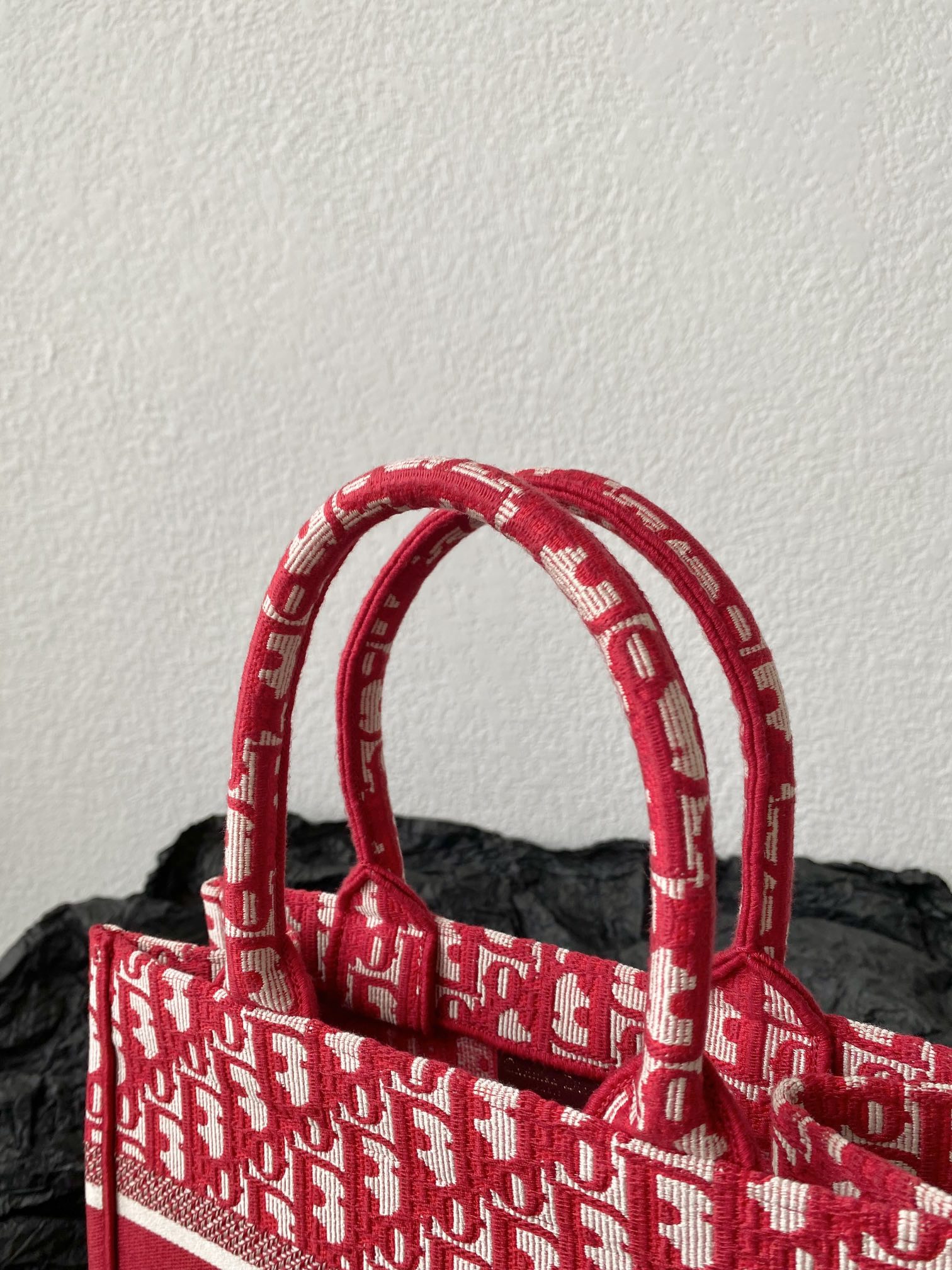 Small CD Book Tote 26.5cm Red Retro Style D Letter Embroidery mysite