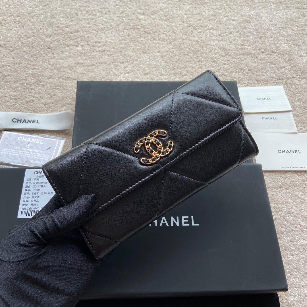 CC 19 Long Wallet 19cm Black Calfskin mysite