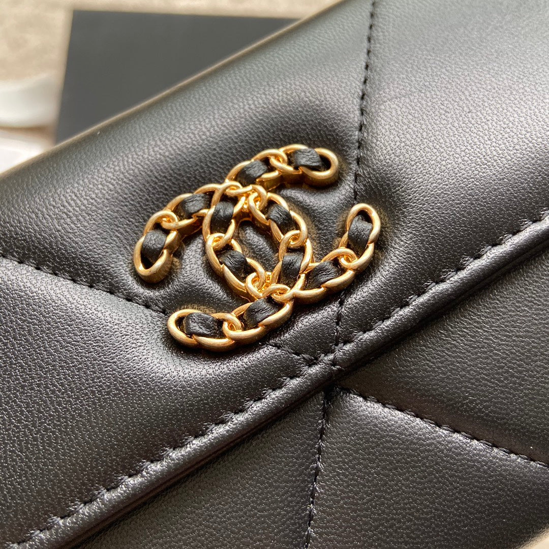 CC 19 Long Wallet 19cm Black Calfskin mysite