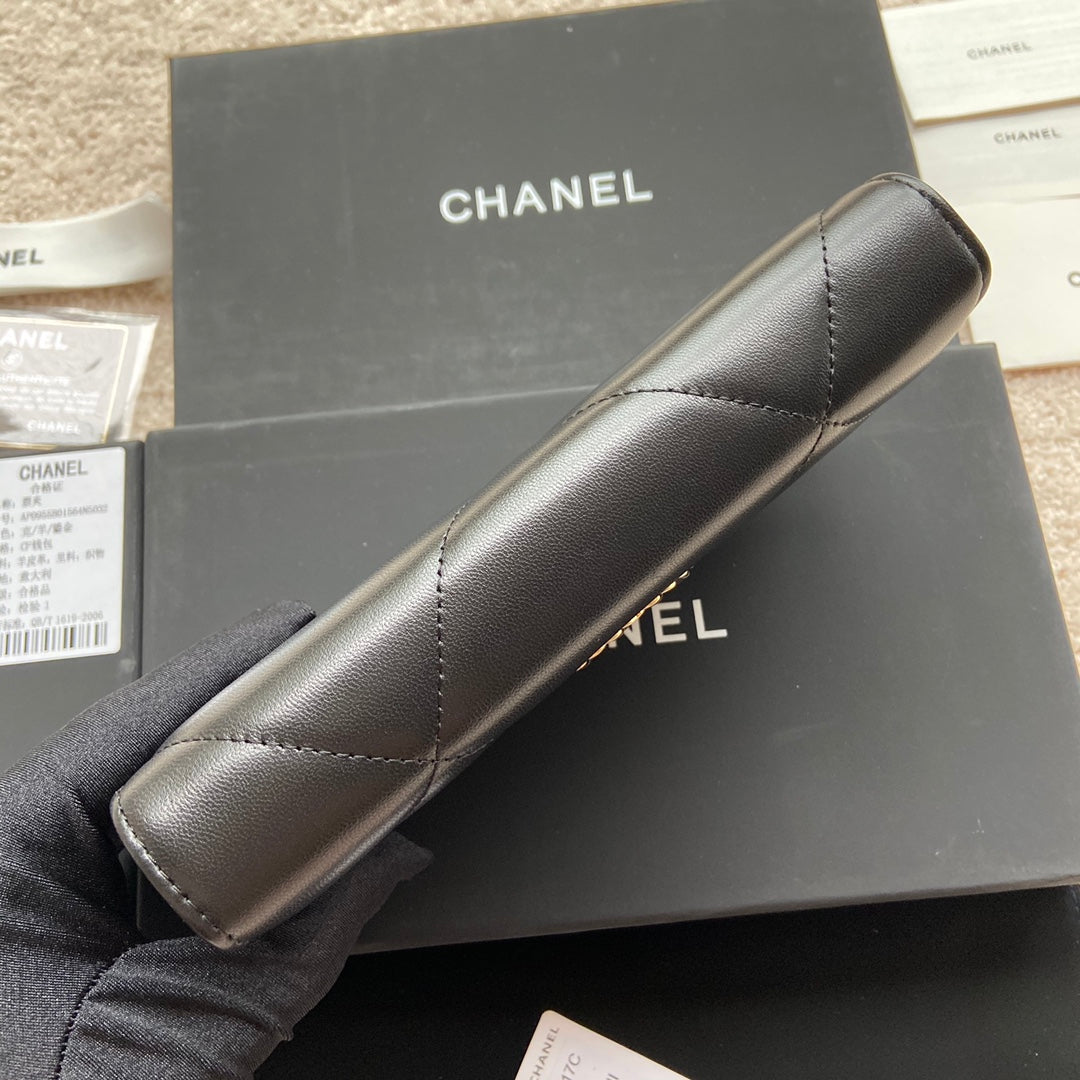 CC 19 Long Wallet 19cm Black Calfskin mysite