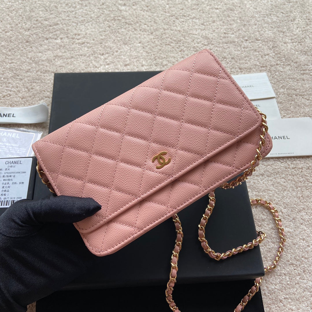 CC Woc 20cm Pink Grained Calfskin Gold Hardware mysite