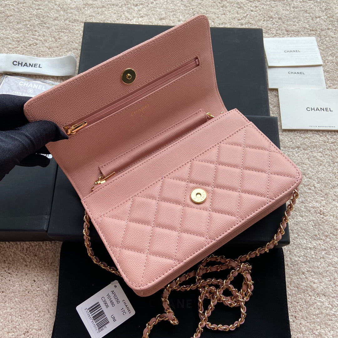 CC Woc 20cm Pink Grained Calfskin Gold Hardware mysite