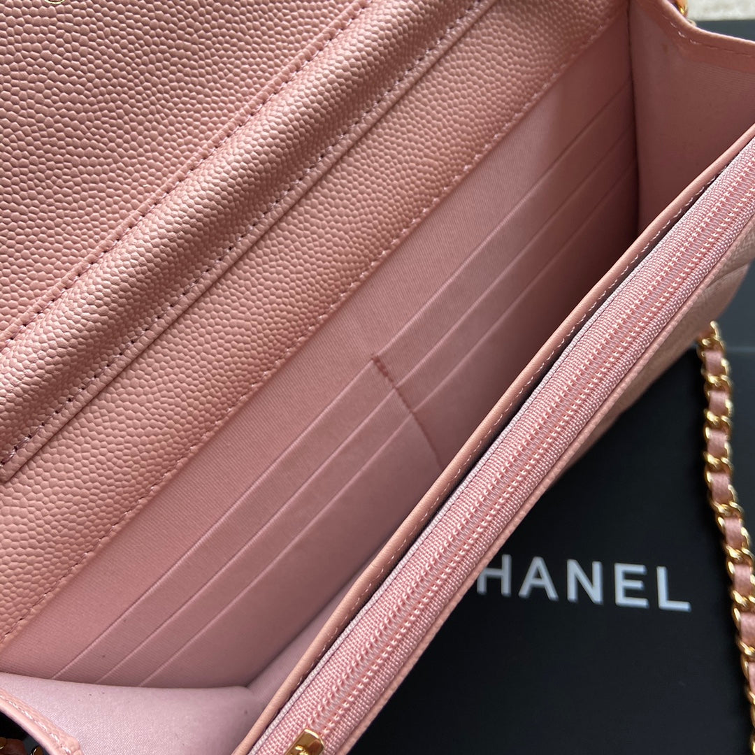 CC Woc 20cm Pink Grained Calfskin Gold Hardware mysite