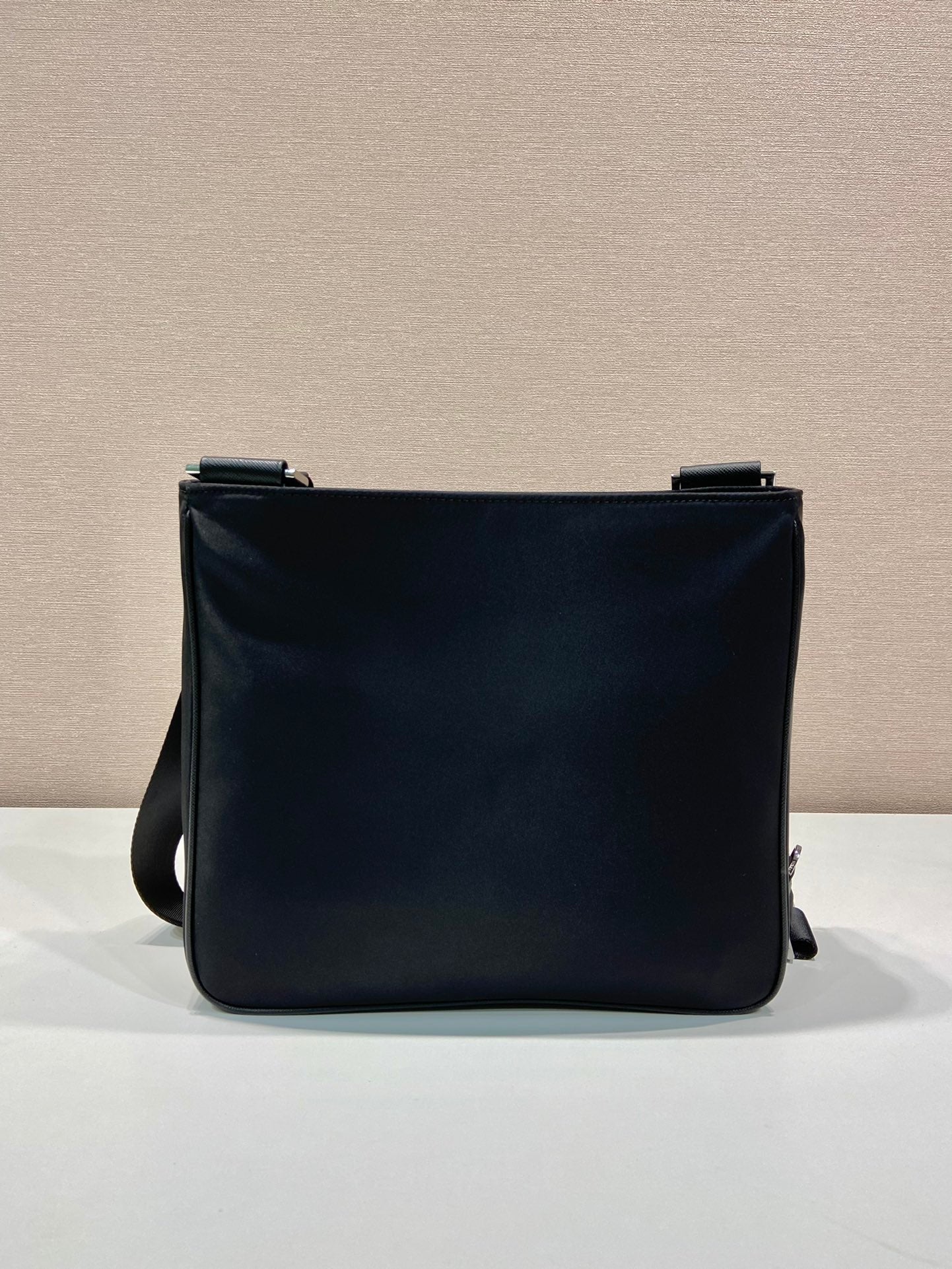 SQUARE BAG 28 IN BLACK RE-NYLON AND SAFFIANO LEATHER TRIM mysite