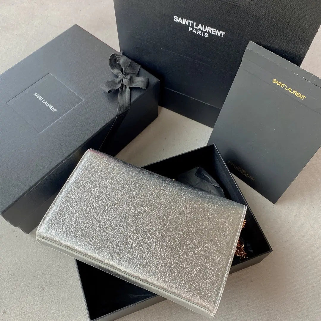 kate medium 24cm silver metalic calfskin gold hardware mysite