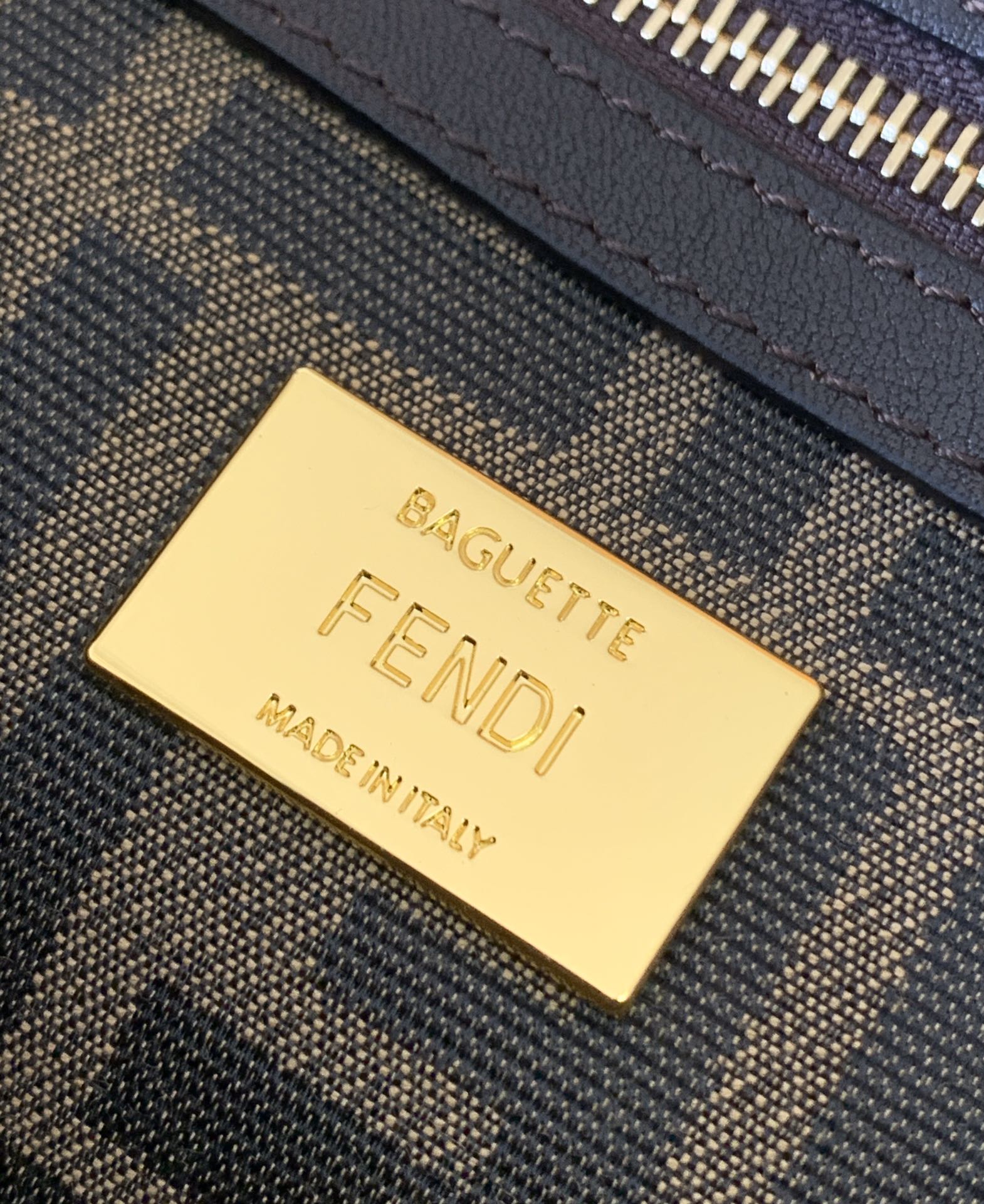Fend Baguette 27 Brown FF Jacquard Fabric Bag Ghw mysite