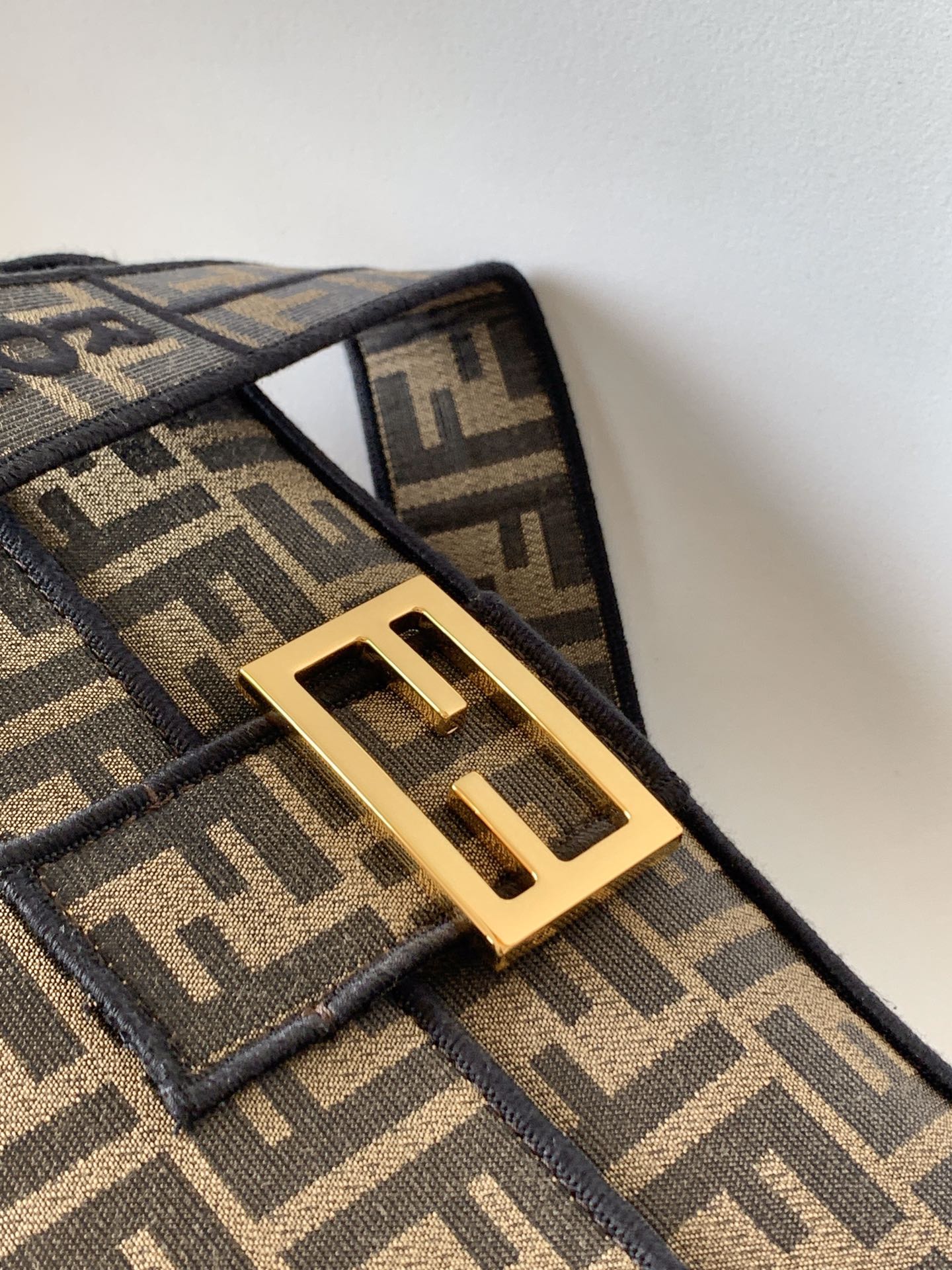 Fend Baguette 27 Brown FF Jacquard Fabric Bag Ghw mysite