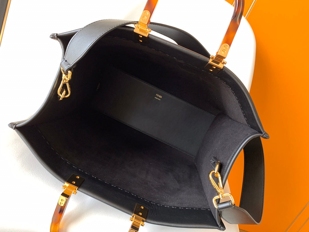 Fend Sunshine Medium Bag 35 Black Leather mysite