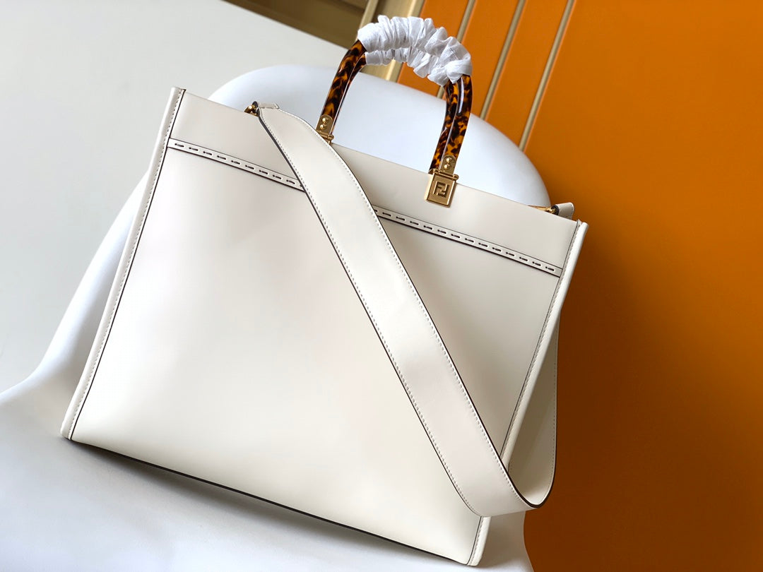 Fend Sunshine Medium Bag 35 White Leather mysite