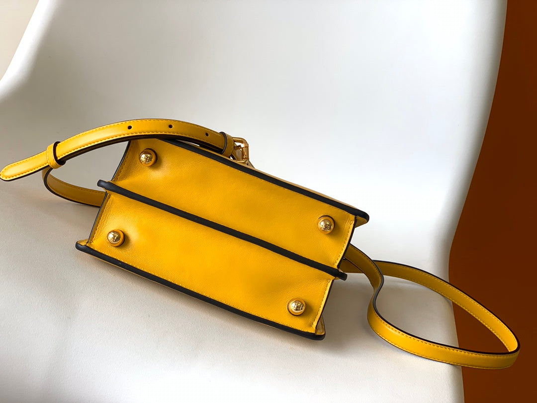 Peekaboo ISeeU Petite 20 Bag Yellow Lambskin Ghw mysite