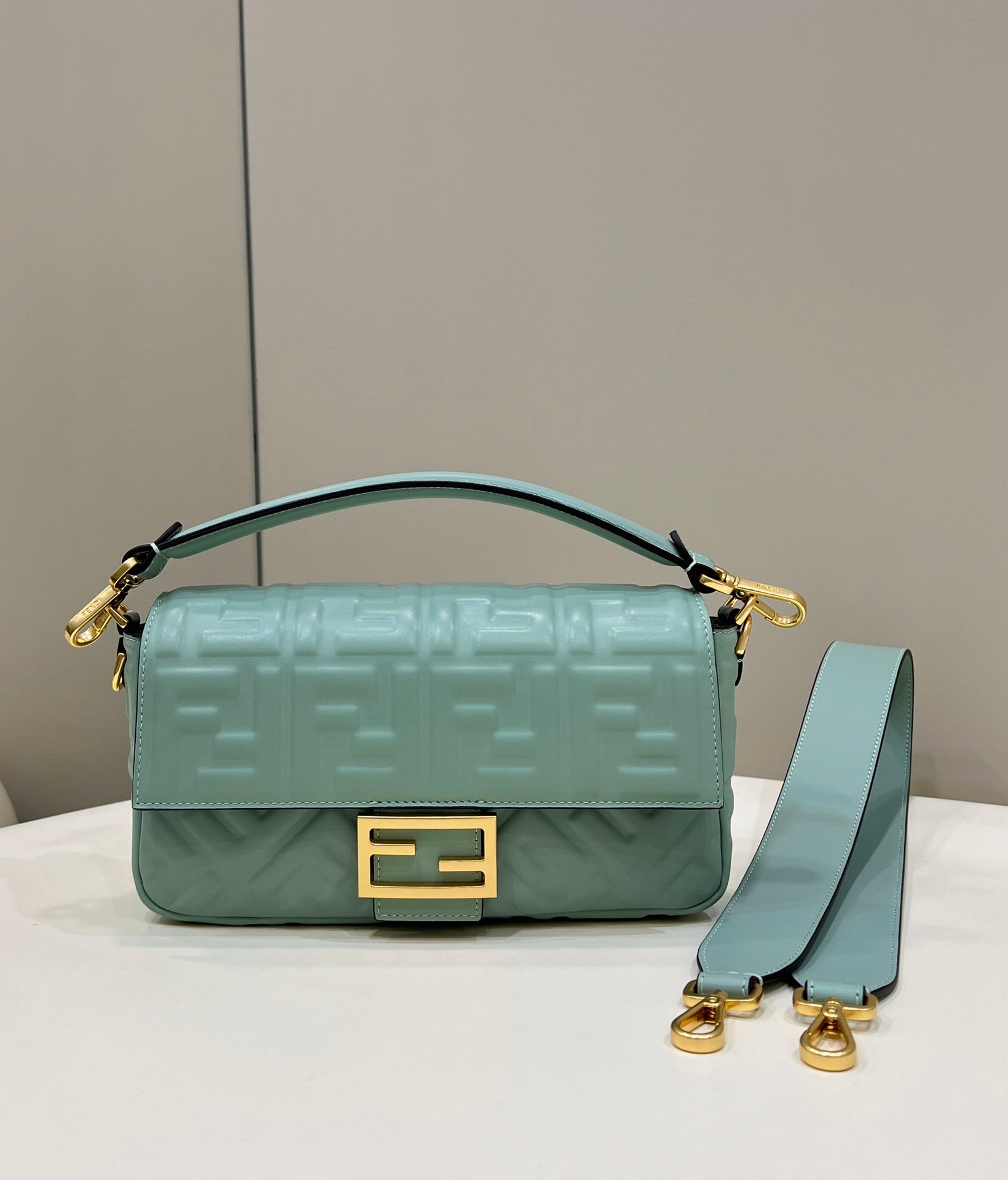 Baguette 27cm Powder Blue Lambskin Gold Hardware mysite