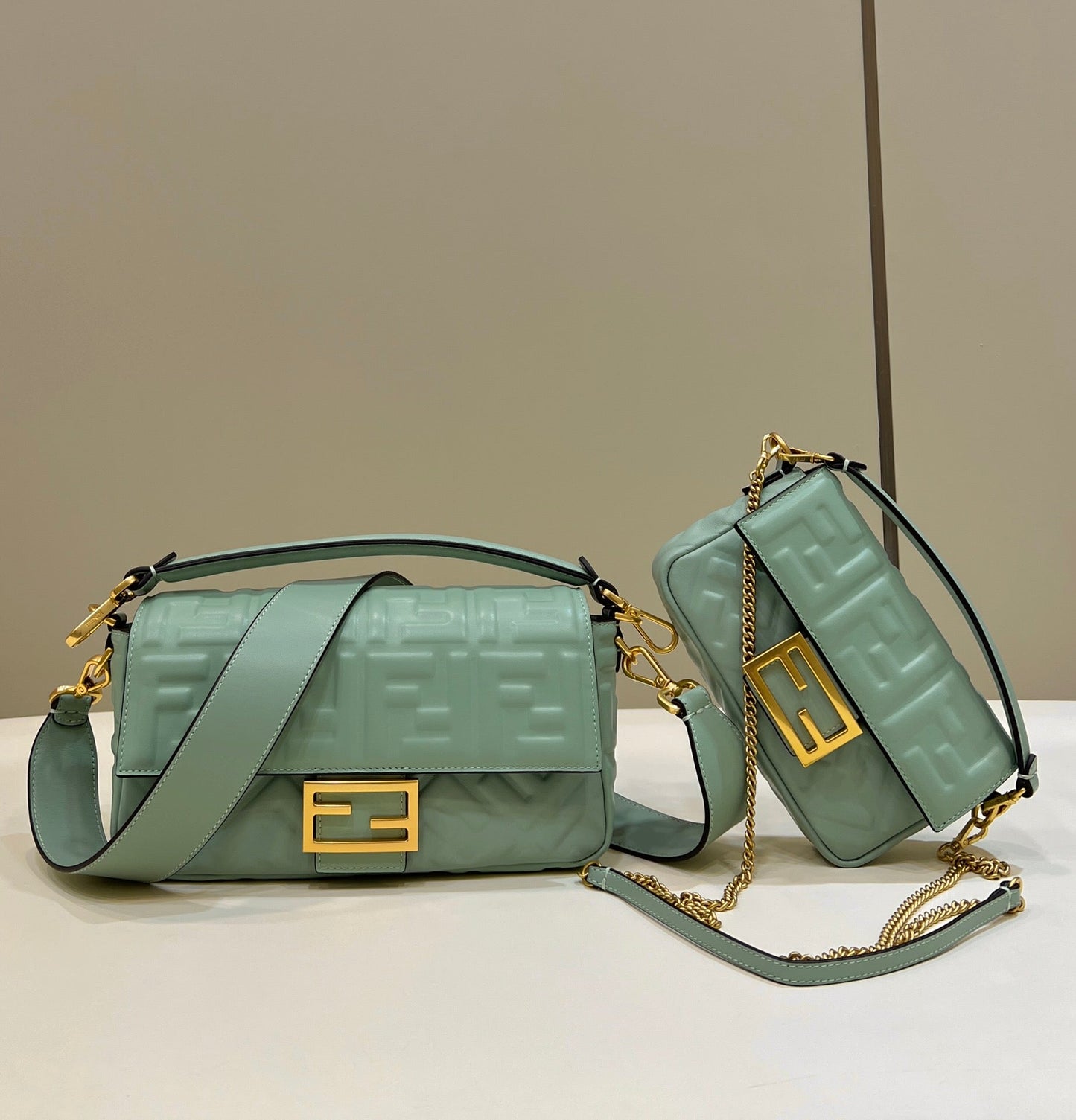 Baguette 27cm Powder Blue Lambskin Gold Hardware mysite
