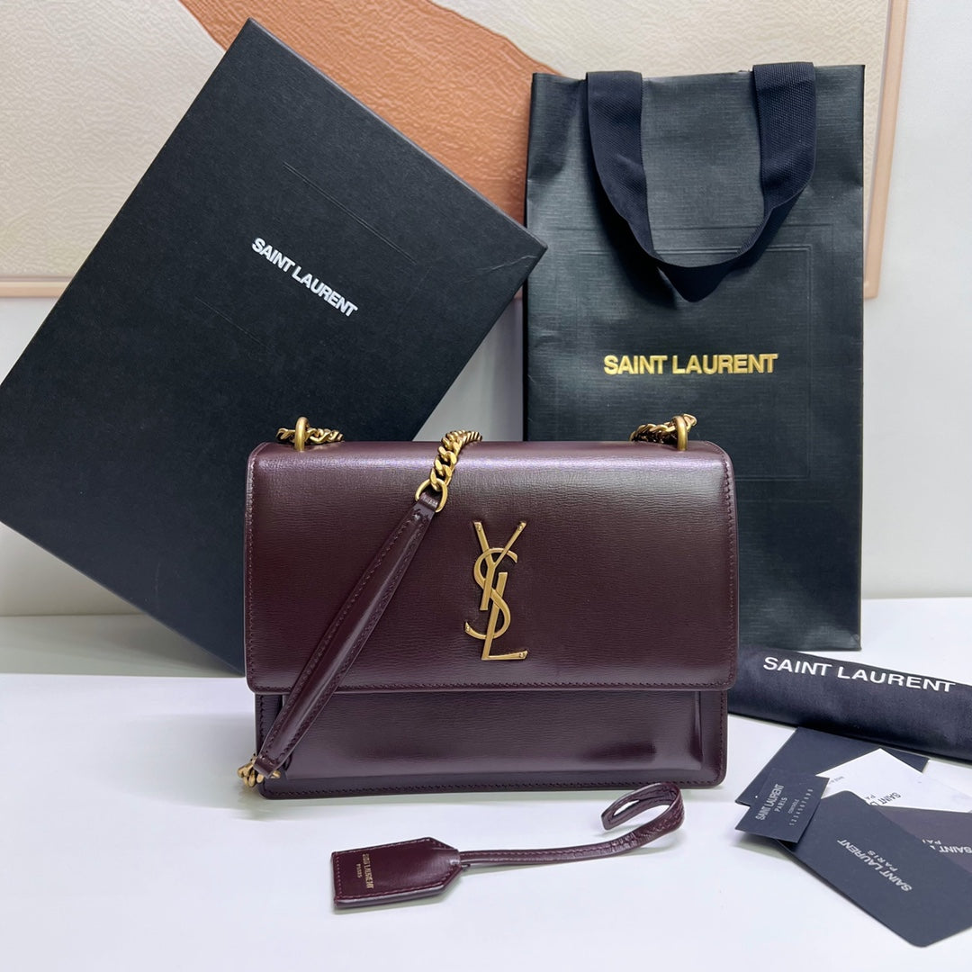 SUNSET MEDIUM 22 IN MAROON CALFSKIN GOLD HARDWARE mysite