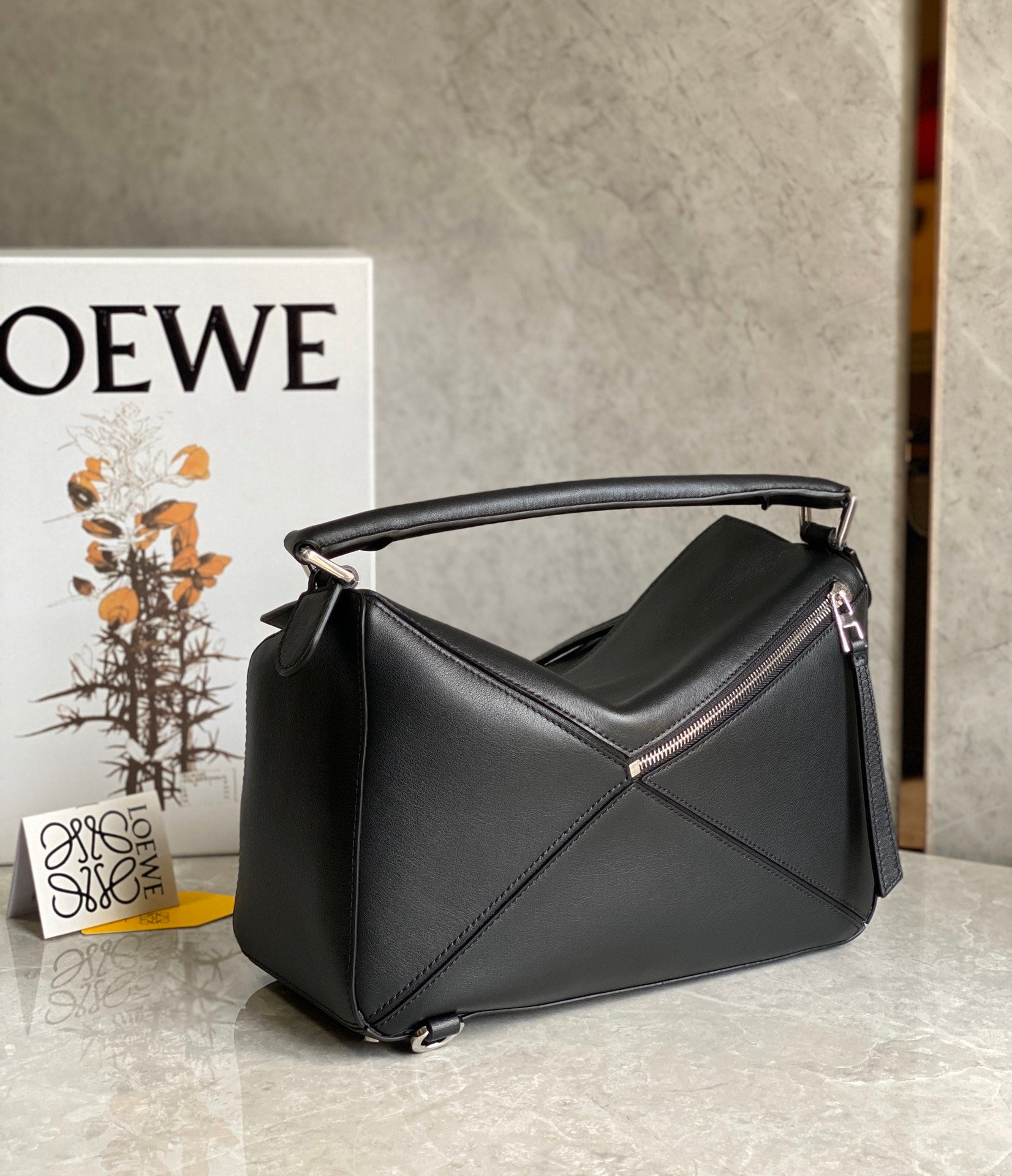 MEDIUM 30 PUZZLE BAG IN BLACK SOFT GRAINED CALFSKIN mysite