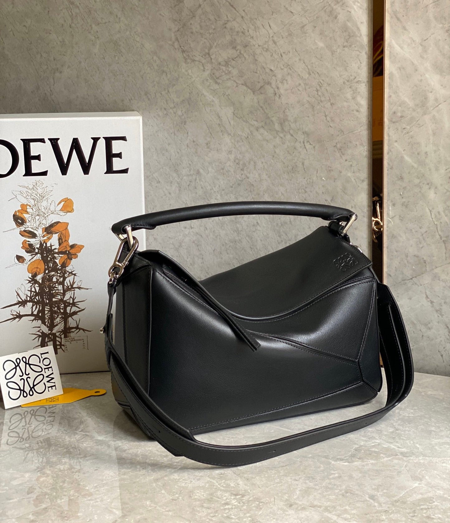 MEDIUM 30 PUZZLE BAG IN BLACK SOFT GRAINED CALFSKIN mysite