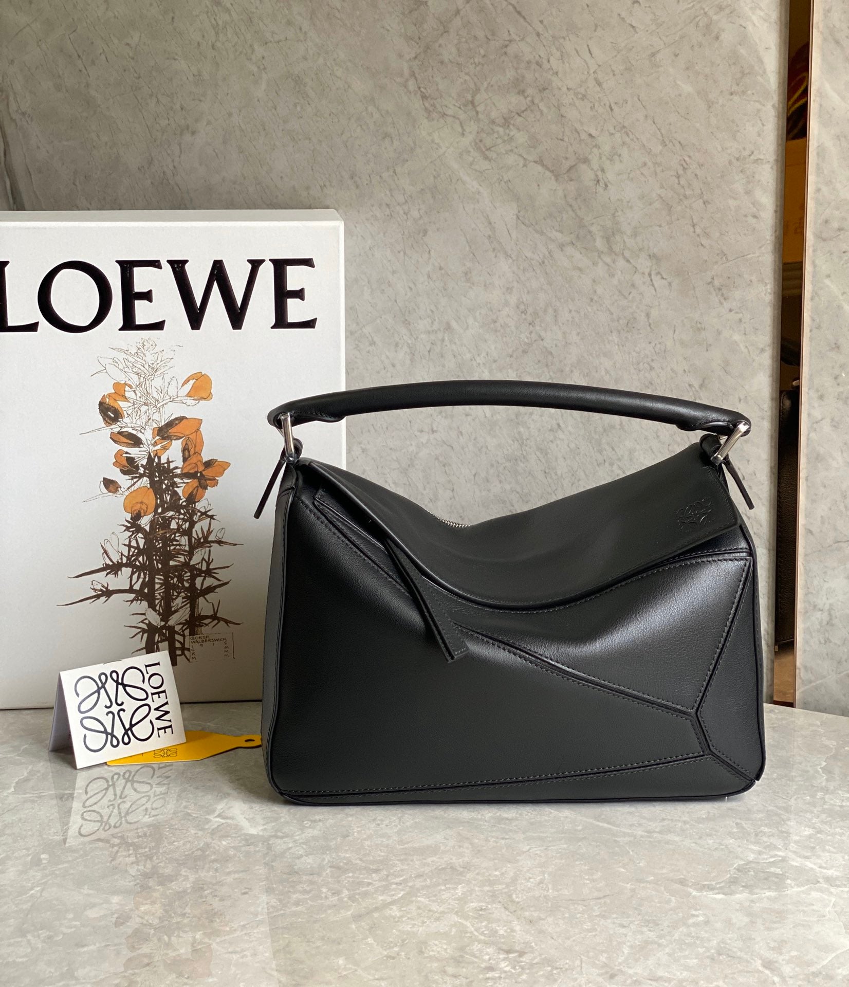 MEDIUM 30 PUZZLE BAG IN BLACK SOFT GRAINED CALFSKIN mysite