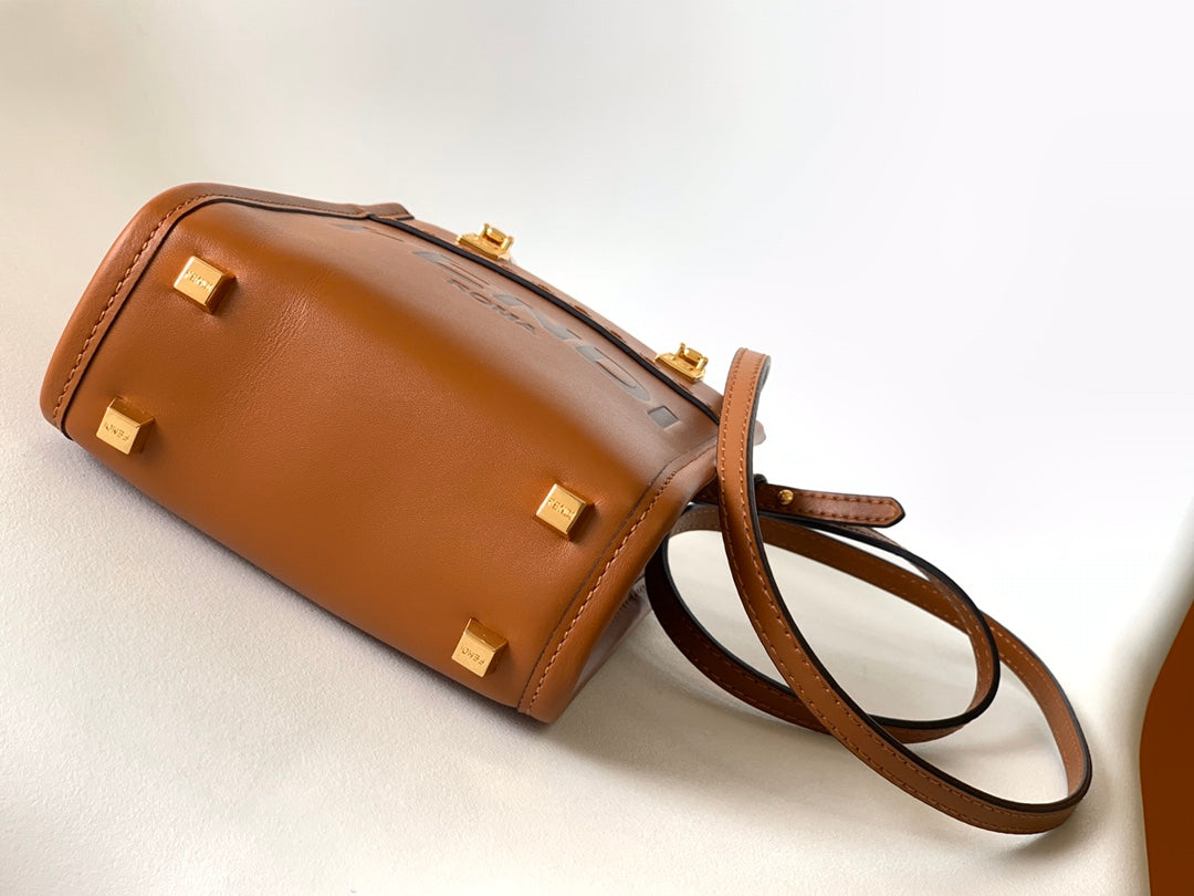 Fend Mini Sunshine Shopper Bag 18 Tan Leather mysite